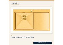 Crauf Via Lattea 6172 Sağ PVD Altın 86×51 cm Evye + Pesce 4060 PVD Altın Batarya 6 Parça Premium Set Crauf Via Lattea 6172 Sağ PVD Altın 86×51 cm Evye + Pesce 4060 PVD Altın Batarya 6 Parça Premium Set