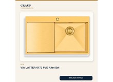 Crauf Via Lattea 6172 Sol PVD Altın 86×51 cm Evye + Pesce 4060 PVD Altın Batarya 6 Parça Premium Set