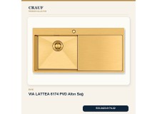 Crauf Via Lattea 6174 Sağ PVD Altın 100×51 cm Evye + Pesce 4060 PVD Altın Batarya 6 Parça Premium Set Crauf Via Lattea 6174 Sağ PVD Altın 100×51 cm Evye + Pesce 4060 PVD Altın Batarya 6 Parça Premium Set