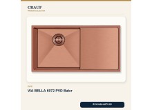 Crauf Via Bella 6072 PVD Bakır 86×45 cm Evye + Pesce 4060 PVD Bakır Batarya 6 Parça Premium Set Crauf Via Bella 6072 PVD Bakır 86×45 cm Evye + Pesce 4060 PVD Bakır Batarya 6 Parça Premium Set