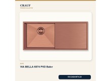 Crauf Via Bella 6074 PVD Bakır 100×45 cm Evye + Pesce 4060 PVD Bakır Batarya 6 Parça Premium Set