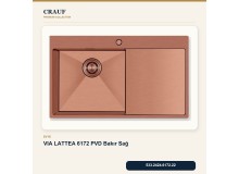 Crauf Via Lattea 6172 Sağ PVD Bakır 86×51 cm Evye + Pesce 4060 PVD Bakır Batarya 6 Parça Premium Set Crauf Via Lattea 6172 Sağ PVD Bakır 86×51 cm Evye + Pesce 4060 PVD Bakır Batarya 6 Parça Premium Set