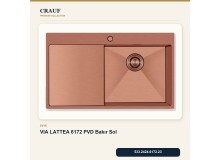 Crauf Via Lattea 6172 Sol PVD Bakır 86×51 cm Evye + Pesce 4060 PVD Bakır Batarya 6 Parça Premium Set