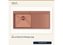 Crauf Via Lattea 6174 Sağ PVD Bakır 100×51 cm Evye + Pesce 4060 PVD Bakır Batarya 6 Parça Premium Set Crauf Via Lattea 6174 Sağ PVD Bakır 100×51 cm Evye + Pesce 4060 PVD Bakır Batarya 6 Parça Premium Set
