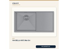 Crauf Via Bella 6072 Mat Gri Evye + Pesce 4060 Çelik Batarya 6 Parça Set Crauf Via Bella 6072 Mat Gri Evye + Pesce 4060 Çelik Batarya 6 Parça Set