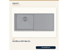 Crauf Via Bella 6074 Mat Gri Evye + Pesce 4060 Çelik Batarya 6 Parça Set Crauf Via Bella 6074 Mat Gri Evye + Pesce 4060 Çelik Batarya 6 Parça Set