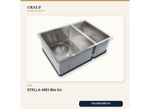 Crauf Stella 4563 Mat Gri 63×45 cm Evye + Pesce 4060 Çelik Batarya 6 Parça Set Crauf Stella 4563 Mat Gri 63×45 cm Evye + Pesce 4060 Çelik Batarya 6 Parça Set