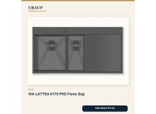 Crauf Via Lattea 6175 Sağ PVD Füme 100×51 cm Evye + Pesce 4060 PVD Füme Batarya 6 Parça Premium Set Crauf Via Lattea 6175 Sağ PVD Füme 100×51 cm Evye + Pesce 4060 PVD Füme Batarya 6 Parça Premium Set