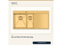 Crauf Via Lattea 6175 Sağ PVD Altın 100×51 cm Evye + Pesce 4060 PVD Altın Batarya 6 Parça Premium Set Crauf Via Lattea 6175 Sağ PVD Altın 100×51 cm Evye + Pesce 4060 PVD Altın Batarya 6 Parça Premium Set