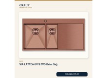 Crauf Via Lattea 6175 Sağ PVD Bakır 100×51 cm Evye + Pesce 4060 PVD Bakır Batarya 6 Parça Premium Set Crauf Via Lattea 6175 Sağ PVD Bakır 100×51 cm Evye + Pesce 4060 PVD Bakır Batarya 6 Parça Premium Set