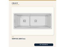 Crauf Vertice 2085 İnox 127×48,2 cm Evye + Vertice 4050 Çelik Batarya 6 Parça Premium Set Crauf Vertice 2085 İnox 127×48,2 cm Evye + Vertice 4050 Çelik Batarya 6 Parça Premium Set
