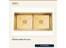 Crauf Vertice 4898A PVD Altın 98×48 cm Evye + Vertice 4050 PVD Altın Batarya 6 Parça Premium Set Crauf Vertice 4898A PVD Altın 98×48 cm Evye + Vertice 4050 PVD Altın Batarya 6 Parça Premium Set