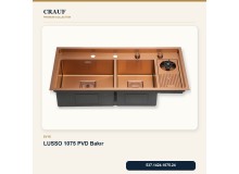 Crauf Lusso 1075 PVD Bakır 100×50 cm Evye + Lusso 4030 PVD Bakır Batarya 5 Parça Premium Set Crauf Lusso 1075 PVD Bakır 100×50 cm Evye + Lusso 4030 PVD Bakır Batarya 5 Parça Premium Set