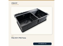 Crauf Poli 6311 PVD Füme 86×51 cm Evye + Pesce 4060 PVD Füme Batarya 6 Parça Premium Set Crauf Poli 6311 PVD Füme 86×51 cm Evye + Pesce 4060 PVD Füme Batarya 6 Parça Premium Set