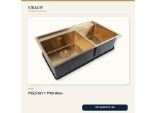 Crauf Poli 6311 PVD Altın 86×51 cm Evye + Pesce 4060 PVD Altın Batarya 6 Parça Premium Set Crauf Poli 6311 PVD Altın 86×51 cm Evye + Pesce 4060 PVD Altın Batarya 6 Parça Premium Set