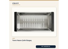 Crauf Lavello 3040 Mat İnox 45×40 cm Evye + Pesce 4060 Çelik Batarya 5 Parça Premium Set Crauf Lavello 3040 Mat İnox 45×40 cm Evye + Pesce 4060 Çelik Batarya 5 Parça Premium Set