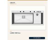 Crauf Lusso 1080 İnox 118×50 cm Evye + Lusso 4030 Çelik Batarya 5 Parça Premium Set Crauf Lusso 1080 İnox 118×50 cm Evye + Lusso 4030 Çelik Batarya 5 Parça Premium Set