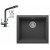 Realstone Gordion 52 Granit Eviye ve Abant Üç Yollu Arıtma Çıkışlı Batarya Seti - 520x470 mm - Antrasit