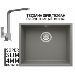 RealStone Steep 50 Gri Granit Evye & Göksu Gri Uyumlu Batarya Seti