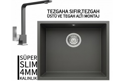 RealStone Steep 50 Antrasit Granit Evye & Göksu Antrasit Uyumlu Batarya Seti RealStone Steep 50 Antrasit Granit Evye & Göksu Antrasit Uyumlu Batarya Seti
