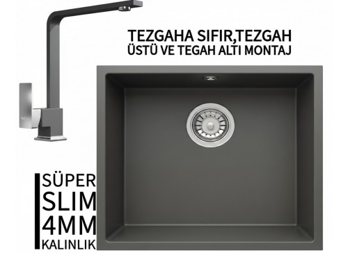 RealStone Steep 50 Antrasit Granit Evye & Göksu Antrasit Uyumlu Batarya Seti RealStone Steep 50 Antrasit Granit Evye & Göksu Antrasit Uyumlu Batarya Seti