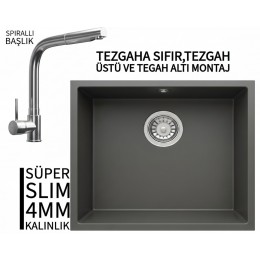 RealStone Steep 50 Antrasit Granit Evye & Abant Antrasit Uyumlu Batarya Seti