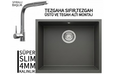 RealStone Steep 50 Antrasit Granit Evye & Abant Antrasit Uyumlu Batarya Seti RealStone Steep 50 Antrasit Granit Evye & Abant Antrasit Uyumlu Batarya Seti