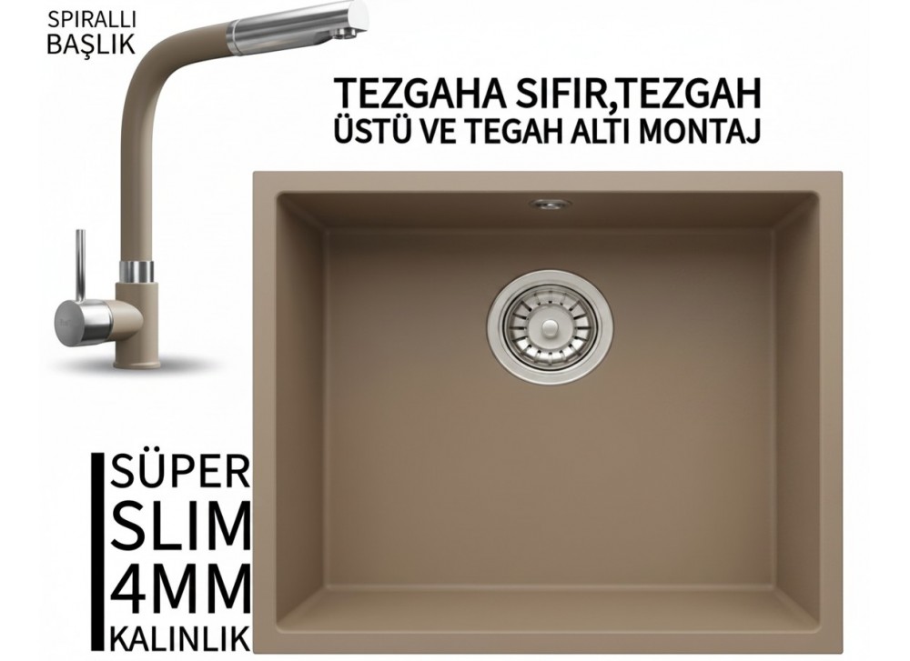 RealStone Steep 50 Cappuccino Granit Evye & Sümela Cappuccino Uyumlu Batarya Seti RealStone Steep 50 Cappuccino Granit Evye & Sümela Cappuccino Uyumlu Batarya Seti