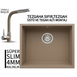 RealStone Steep 50 Cappuccino Granit Evye & Sümela Cappuccino Uyumlu Batarya Seti