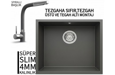 RealStone Steep 50 Antrasit Granit Evye & Sümela Antrasit Uyumlu Batarya Seti RealStone Steep 50 Antrasit Granit Evye & Sümela Antrasit Uyumlu Batarya Seti