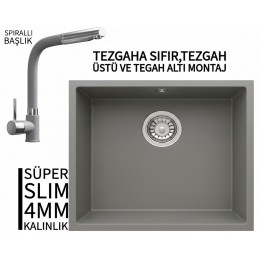 RealStone Steep 50 Gri Granit Evye & Sümela Gri Uyumlu Batarya Seti