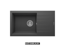 Sağ Damlalıklı 76x43,5 cm Antrasit Granit Mutfak Evyesi RealStone Assos 76 XL P010 Sağ Damlalıklı 76x43,5 cm Antrasit Granit Mutfak Evyesi RealStone Assos 76 XL P010