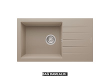 Sağ Damlalıklı 76x43,5 cm Cappuccino Granit Mutfak Evyesi RealStone Assos 76 XL P010 Sağ Damlalıklı 76x43,5 cm Cappuccino Granit Mutfak Evyesi RealStone Assos 76 XL P010
