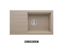 Sol Damlalıklı 76x43,5 cm Cappuccino Granit Mutfak Evyesi RealStone Assos 76 XL P010 Sol Damlalıklı 76x43,5 cm Cappuccino Granit Mutfak Evyesi RealStone Assos 76 XL P010