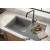 Sağ Damlalıklı 76x43,5 cm Gri Granit Mutfak Evyesi RealStone Assos 76 XL P010