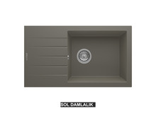 Sol Damlalıklı 76x43,5 cm Gri Granit Mutfak Evyesi RealStone Assos 76 XL P010 Sol Damlalıklı 76x43,5 cm Gri Granit Mutfak Evyesi RealStone Assos 76 XL P010