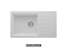Sağ Damlalıklı 76x43,5 cm Beyaz Granit Mutfak Evyesi RealStone Assos 76 XL P010 Sağ Damlalıklı 76x43,5 cm Beyaz Granit Mutfak Evyesi RealStone Assos 76 XL P010