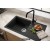 Sağ Damlalıklı 76x43,5 cm Siyah Granit Mutfak Evyesi RealStone Assos 76 XL P010