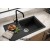 Sol Damlalıklı 76x43,5 cm Siyah Granit Mutfak Evyesi RealStone Assos 76 XL P010