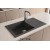Sağ Damlalıklı 86x43,5 cm Antrasit Granit Mutfak Evyesi RealStone Assos 86 XL P011