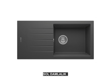 Sol Damlalıklı 86x43,5 cm Antrasit Granit Mutfak Evyesi RealStone Assos 86 XL P011 Sol Damlalıklı 86x43,5 cm Antrasit Granit Mutfak Evyesi RealStone Assos 86 XL P011
