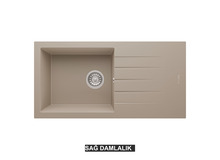Sağ Damlalıklı 86x43,5 cm Cappuccino Granit Mutfak Evyesi RealStone Assos 86 XL P011 Sağ Damlalıklı 86x43,5 cm Cappuccino Granit Mutfak Evyesi RealStone Assos 86 XL P011