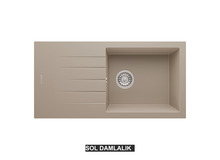 Sol Damlalıklı 86x43,5 cm Cappuccino Granit Mutfak Evyesi RealStone Assos 86 XL P011 Sol Damlalıklı 86x43,5 cm Cappuccino Granit Mutfak Evyesi RealStone Assos 86 XL P011