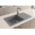 Sağ Damlalıklı 86x43,5 cm Gri Granit Mutfak Evyesi RealStone Assos 86 XL P011