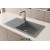 Sol Damlalıklı 86x43,5 cm Gri Granit Mutfak Evyesi RealStone Assos 86 XL P011