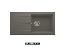 Sol Damlalıklı 86x43,5 cm Gri Granit Mutfak Evyesi RealStone Assos 86 XL P011 Sol Damlalıklı 86x43,5 cm Gri Granit Mutfak Evyesi RealStone Assos 86 XL P011