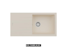 Sol Damlalıklı 86x43,5 cm Krem Granit Mutfak Evyesi RealStone Assos 86 XL P011 Sol Damlalıklı 86x43,5 cm Krem Granit Mutfak Evyesi RealStone Assos 86 XL P011