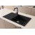 Sol Damlalıklı 86x43,5 cm Siyah Granit Mutfak Evyesi RealStone Assos 86 XL P011