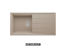 Sağ Damlalıklı 100x50 cm Cappuccino Granit Mutfak Evyesi RealStone Efes 100 P012 Sağ Damlalıklı 100x50 cm Cappuccino Granit Mutfak Evyesi RealStone Efes 100 P012