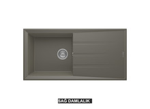 Sağ Damlalıklı 100x50 cm Gri Granit Mutfak Evyesi RealStone Efes 100 P012 Sağ Damlalıklı 100x50 cm Gri Granit Mutfak Evyesi RealStone Efes 100 P012